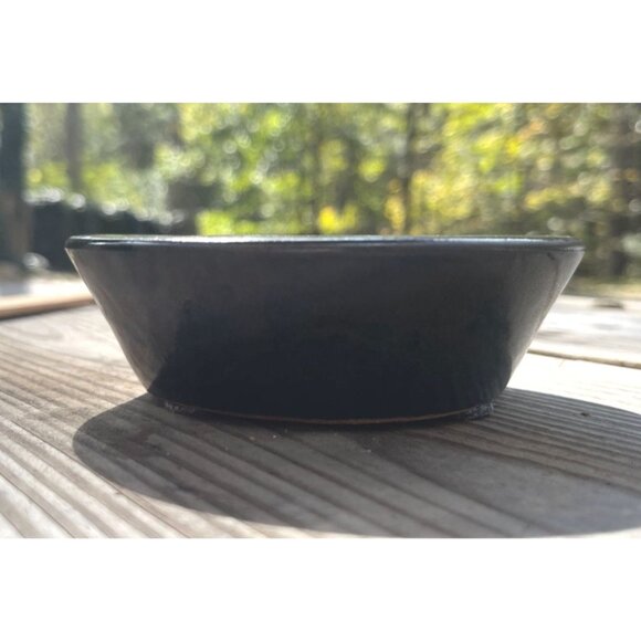 Vintage Black  Discus Shape Ceramic Votive Candle Holder Modern Simple Brutalist - Picture 2 of 14